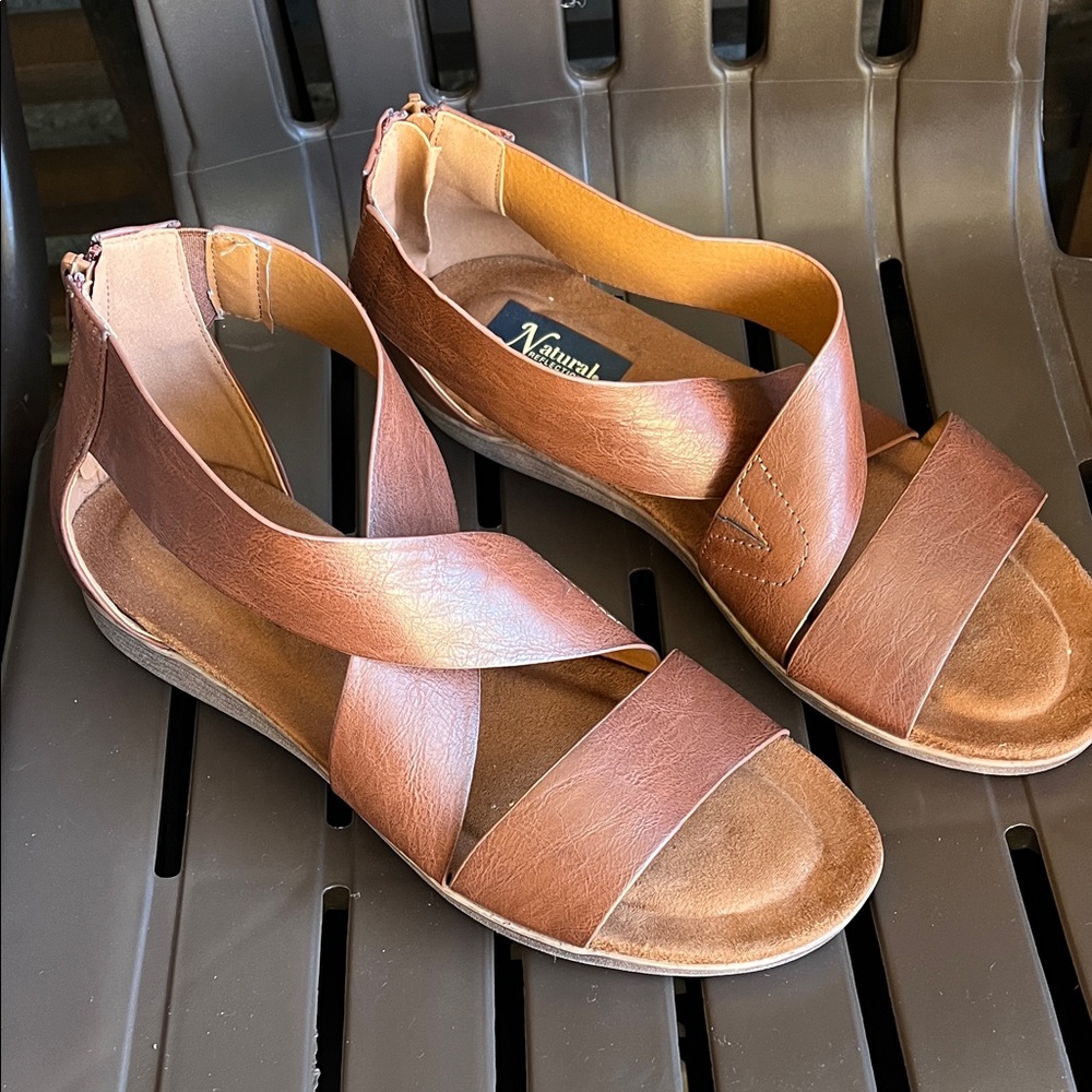 Natural Reflections Brown and Tan Women's Sandals